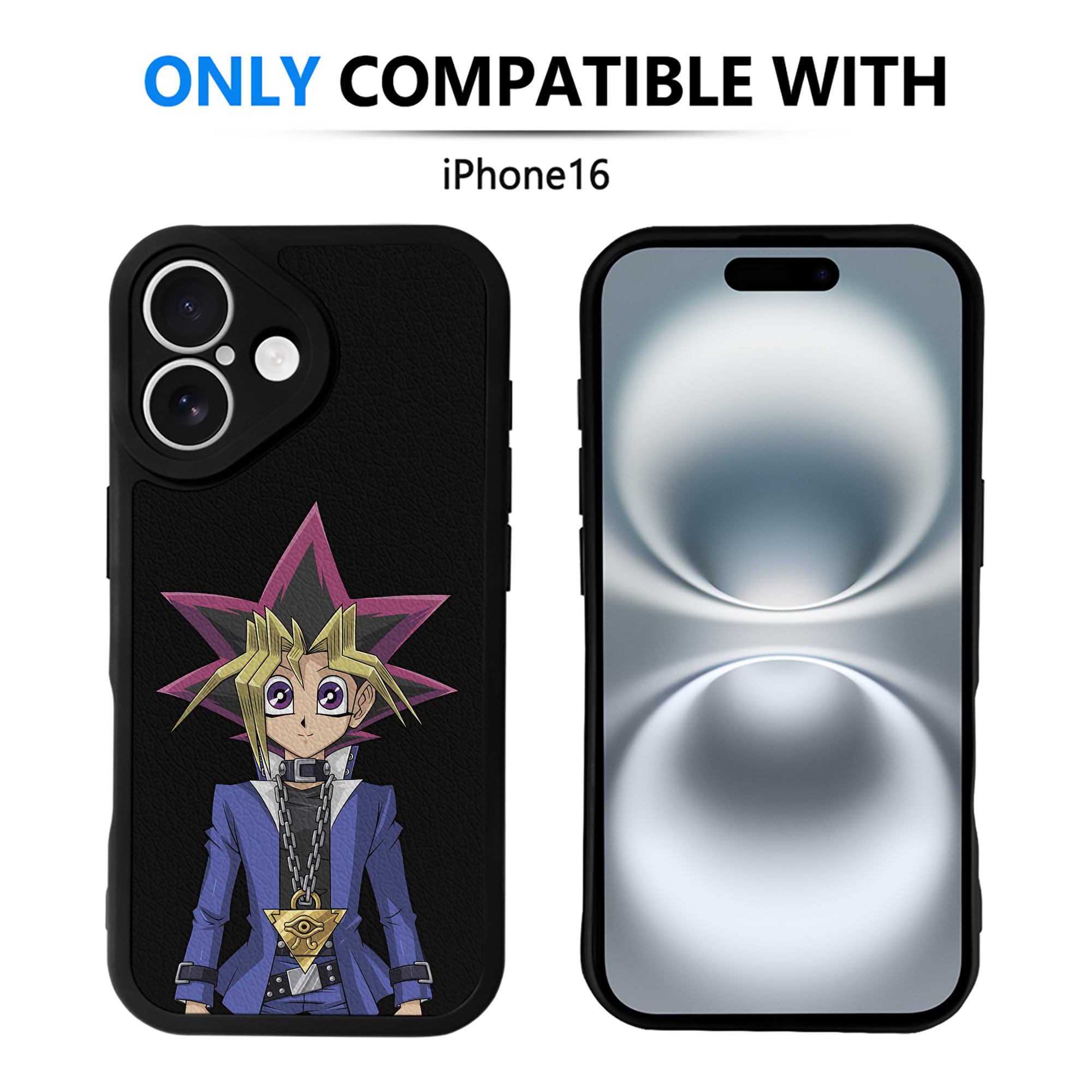 遊☆戯☆王 Yu-Gi-Oh! 【iPhone 16シリーズ対応】シリコンスマホケース（レザー調） 材質：シリコン